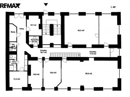 1.NP | Pronájem - kanceláře, 563 m²