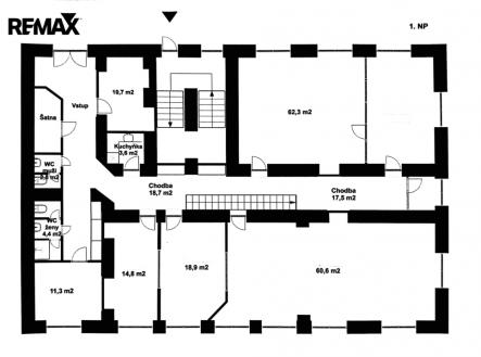 1.NP | Pronájem - kanceláře, 563 m²
