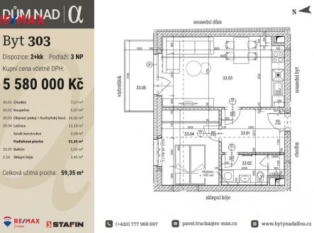 303-000001.jpg | Prodej bytu, 2+kk, 59 m²