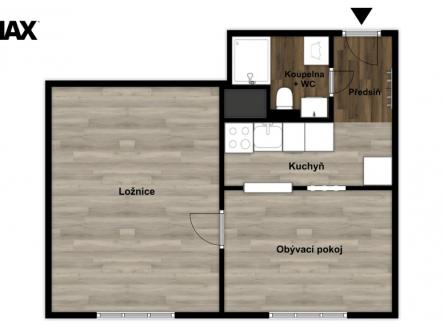 půdorys | Pronájem bytu, 2+kk, 35 m²