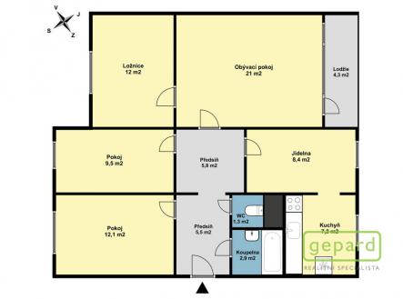 Prodej bytu, 5+1, 86 m²
