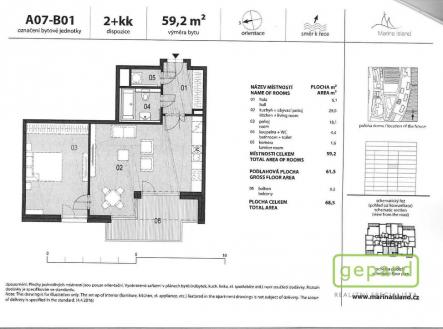 pudorys-b01.jpg | Pronájem bytu, 2+kk, 68 m²