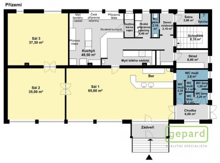 Půdorys 1NP | Prodej - restaurace, 568 m²