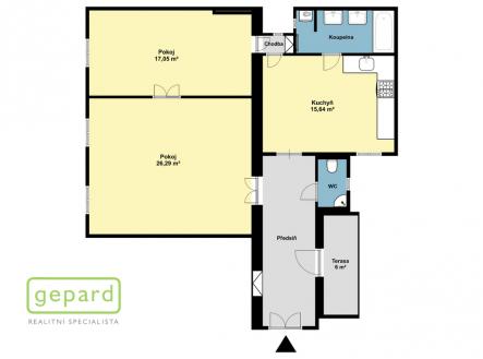 pricna-pudorys-2-1-3np.jpg | Pronájem bytu, 2+1, 82 m²