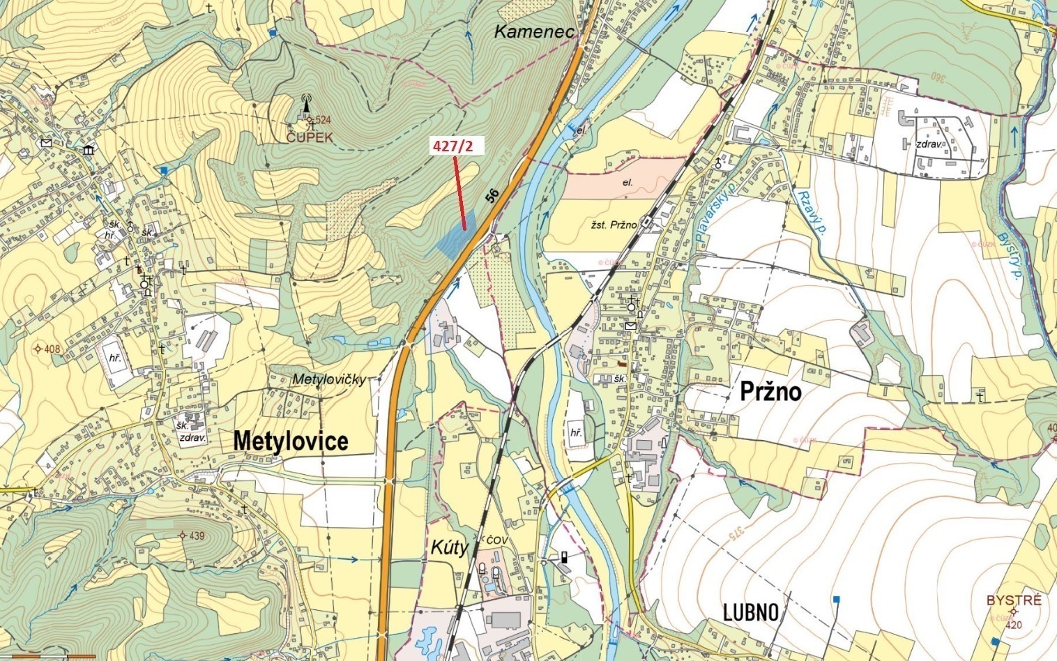 Lesní pozemek o výměře 14 021 m2, podíl 1/1, k.ú. Metylovice, okres Frýdek-Místek
