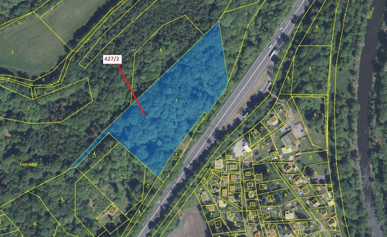 Lesní pozemek o výměře 14 021 m2, podíl 1/1, k.ú. Metylovice, okres Frýdek-Místek