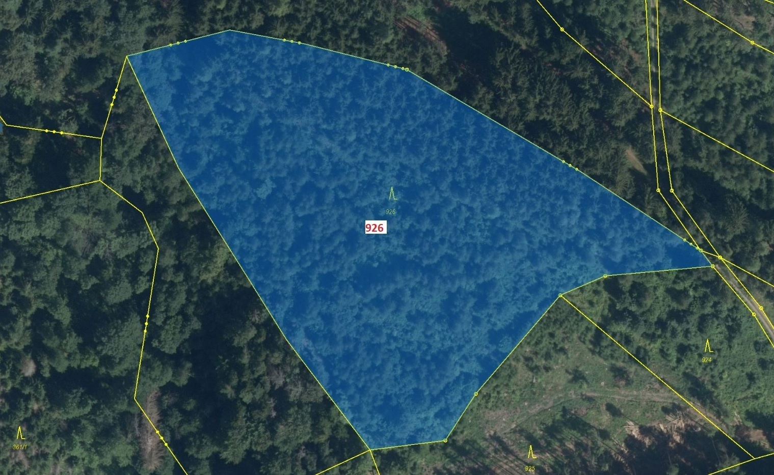 Lesní pozemek o výměře 13 214 m2, podíl 1/1, k.ú. Rovensko, okres Šumperk
