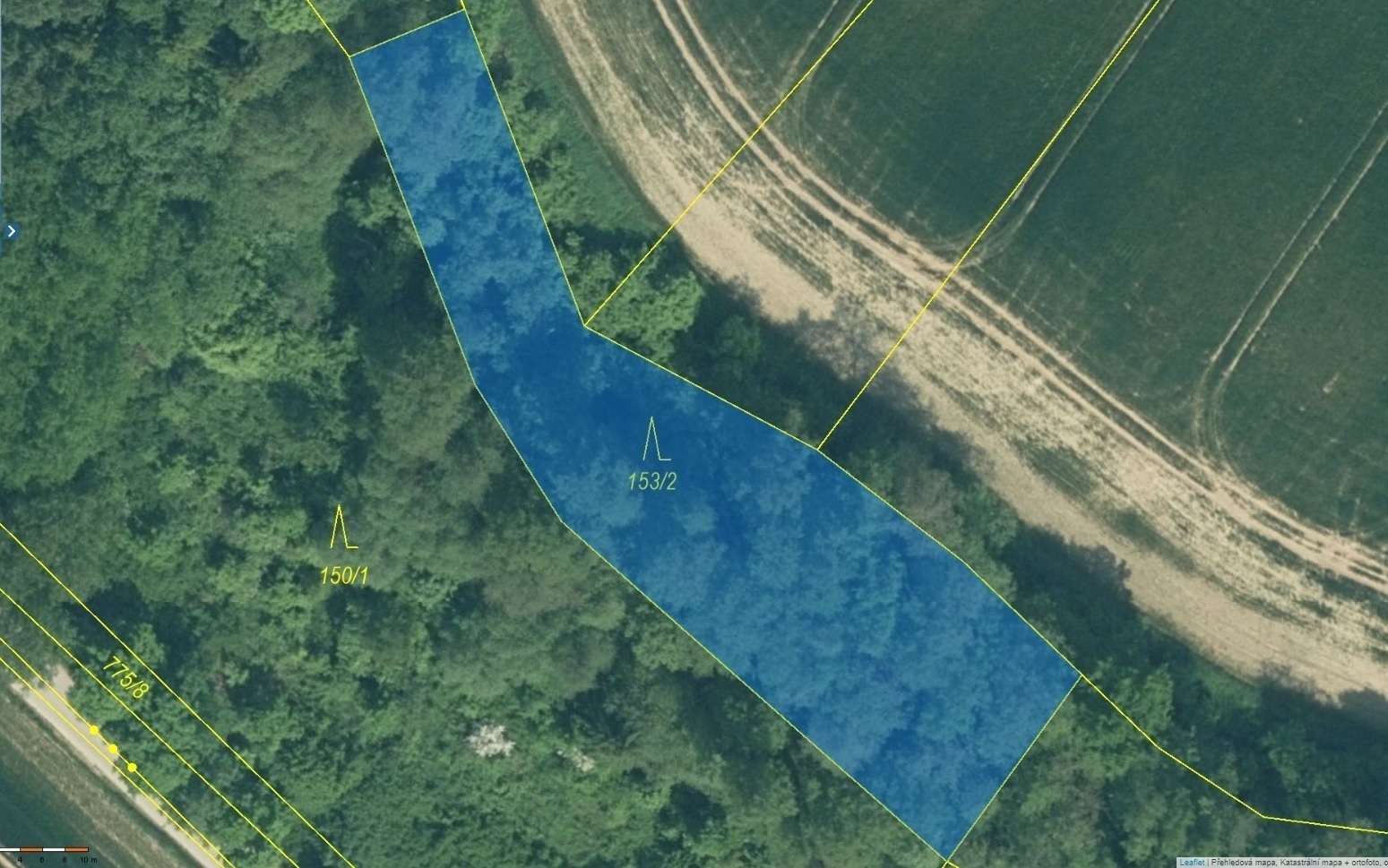 Lesní pozemek o výměře 1 513 m2, podíl 1/1, k.ú. Litochovice u Volyně, okres Strakonice