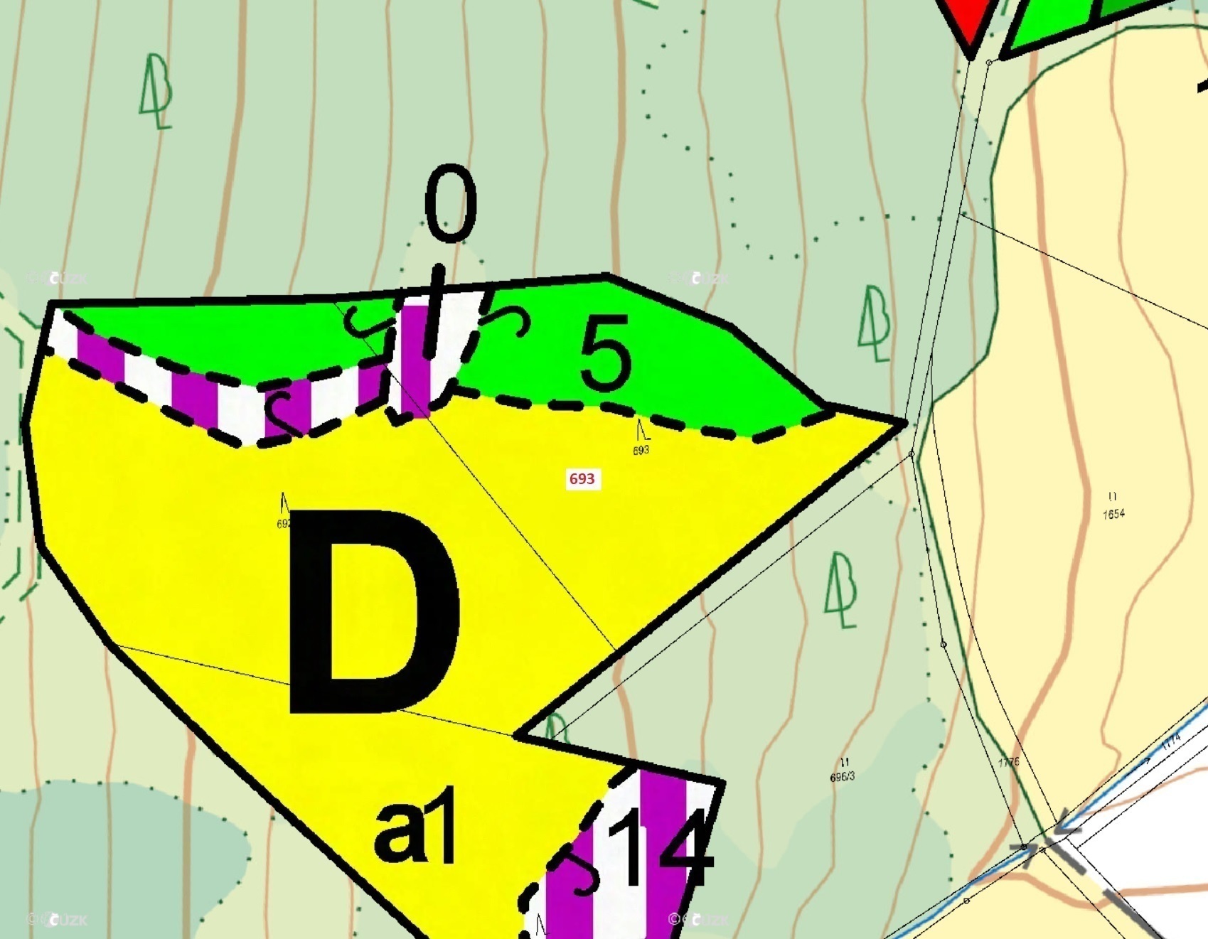 Lesní pozemek o výměře 3 949 m2, podíl 1/1, k.ú. Deblov, okres  Chrudim