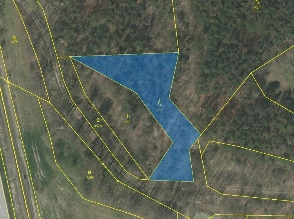 Lesní pozemek o výměře 	1 894 m2, podíl 1/1, k.ú. Němětice, okres Strakonice