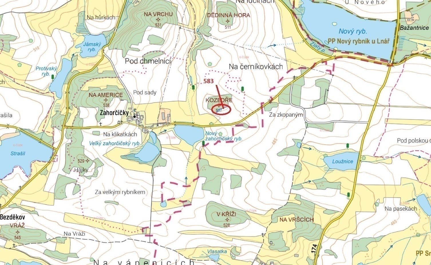 Ostatní plocha o výměře 1 221 m2, podíl 1/1, k.ú. Zahorčičky, okres Plzeň-jih