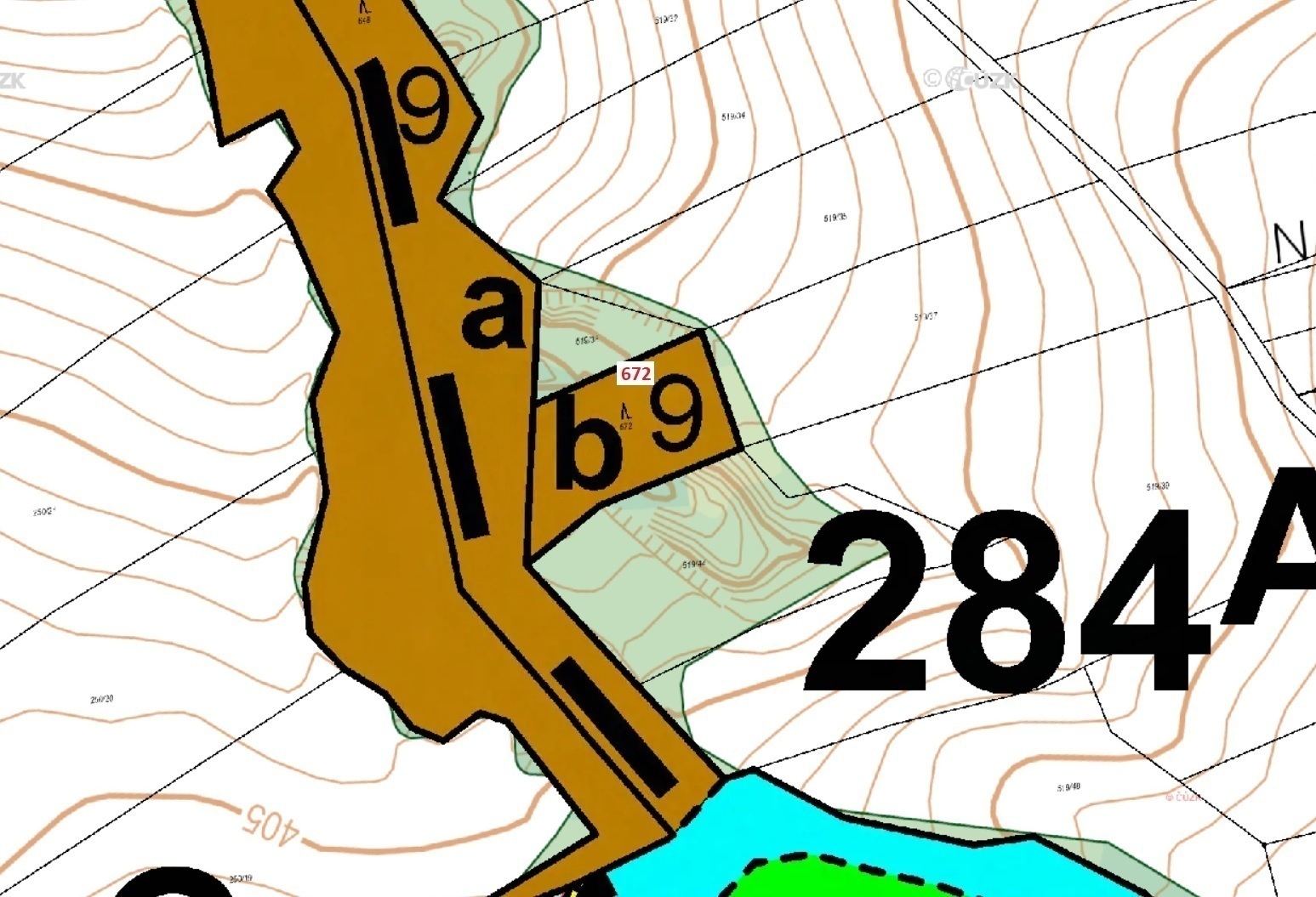 Lesní pozemek o výměře 1 658 m2, podíl 1/1, k.ú. Obora u Boskovic, okres Blansko