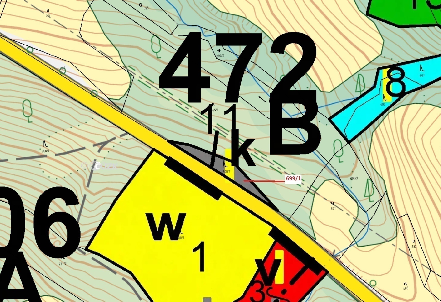 Lesní pozemek o výměře 491 m2, podíl 1/1, k.ú. Horní Studénky, okres Šumperk