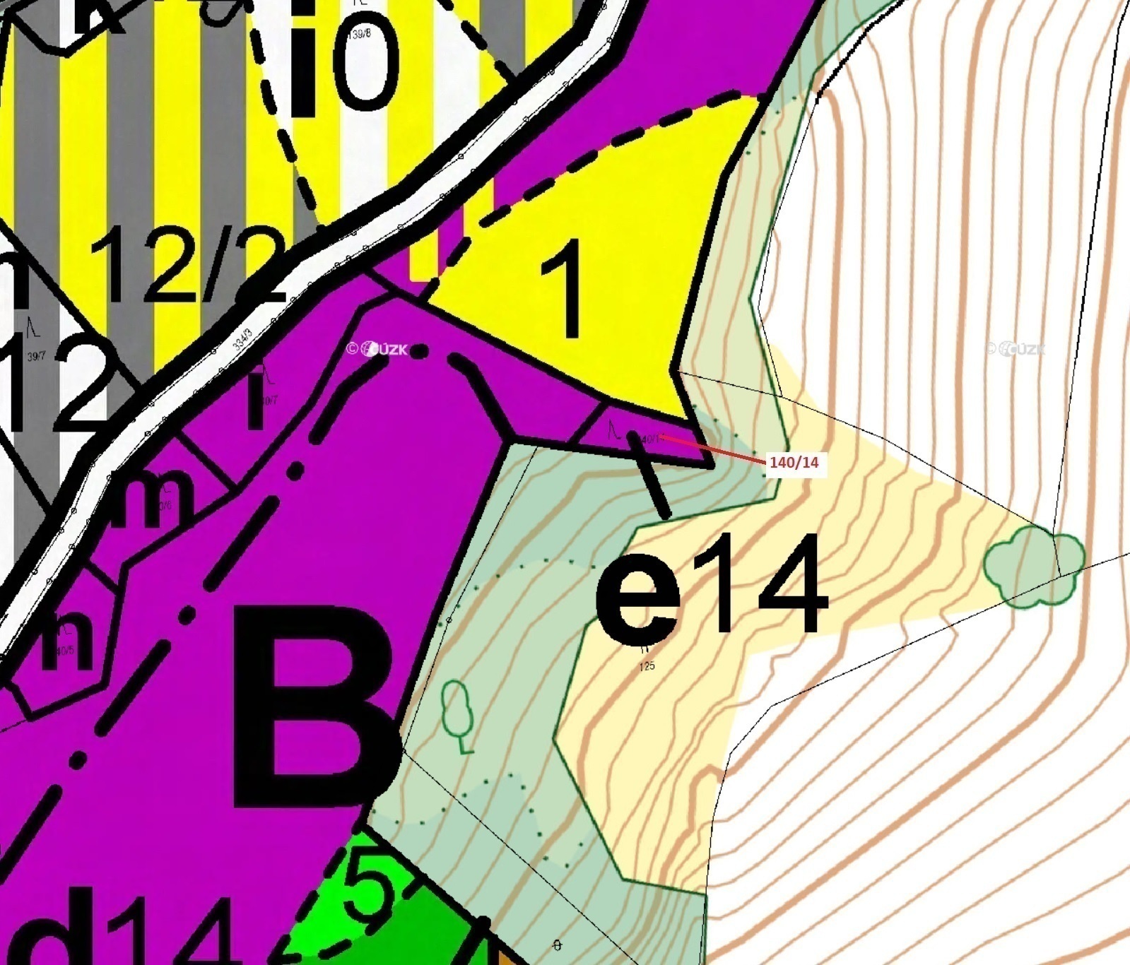 Lesní pozemek o výměře 200 m2, podíl 1/1, k.ú. Štěkře, okres Český Krumlov