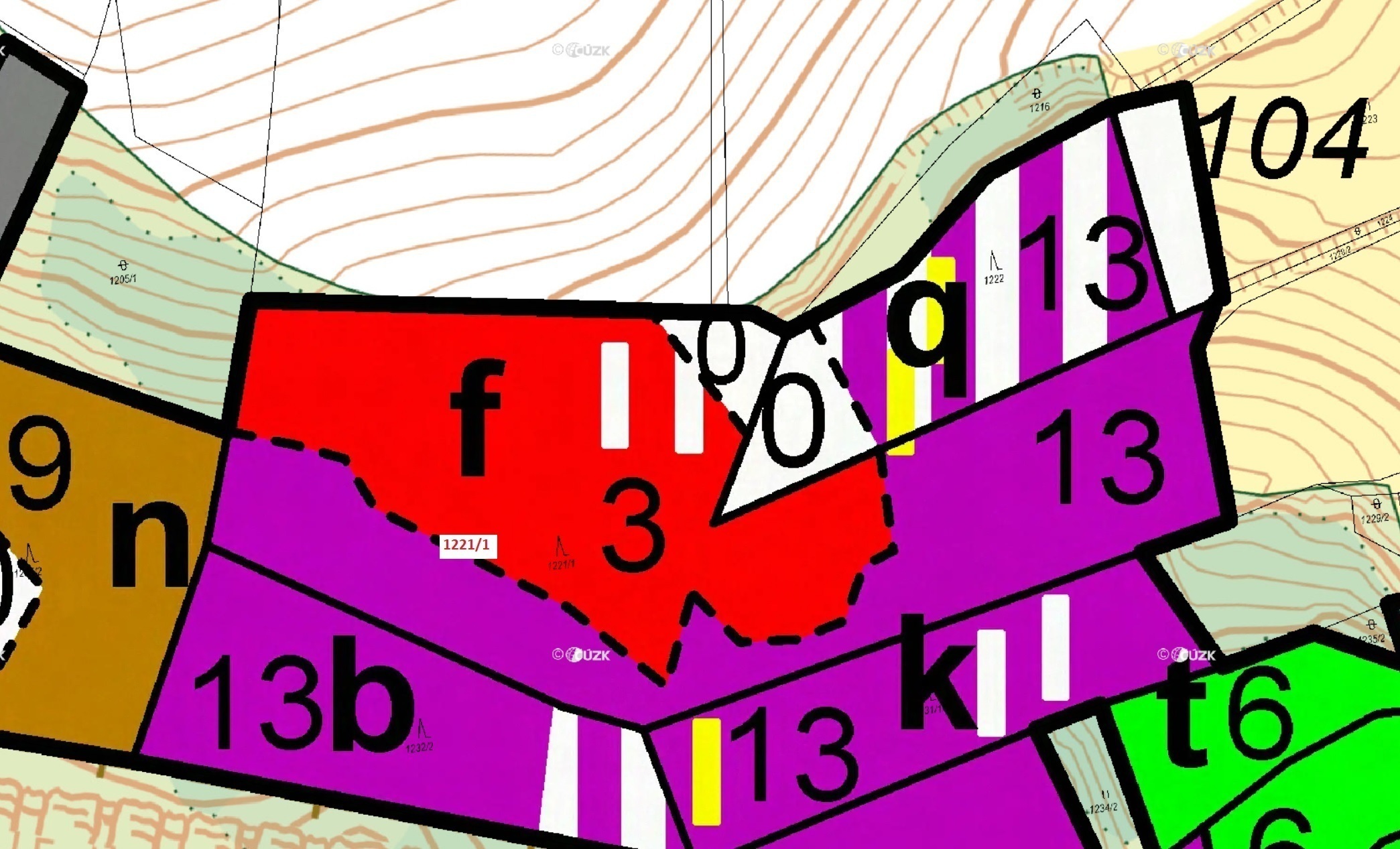 Lesní pozemek o výměře 11 837 m2, podíl 1/1, k.ú. Střížov, okres Jihlava