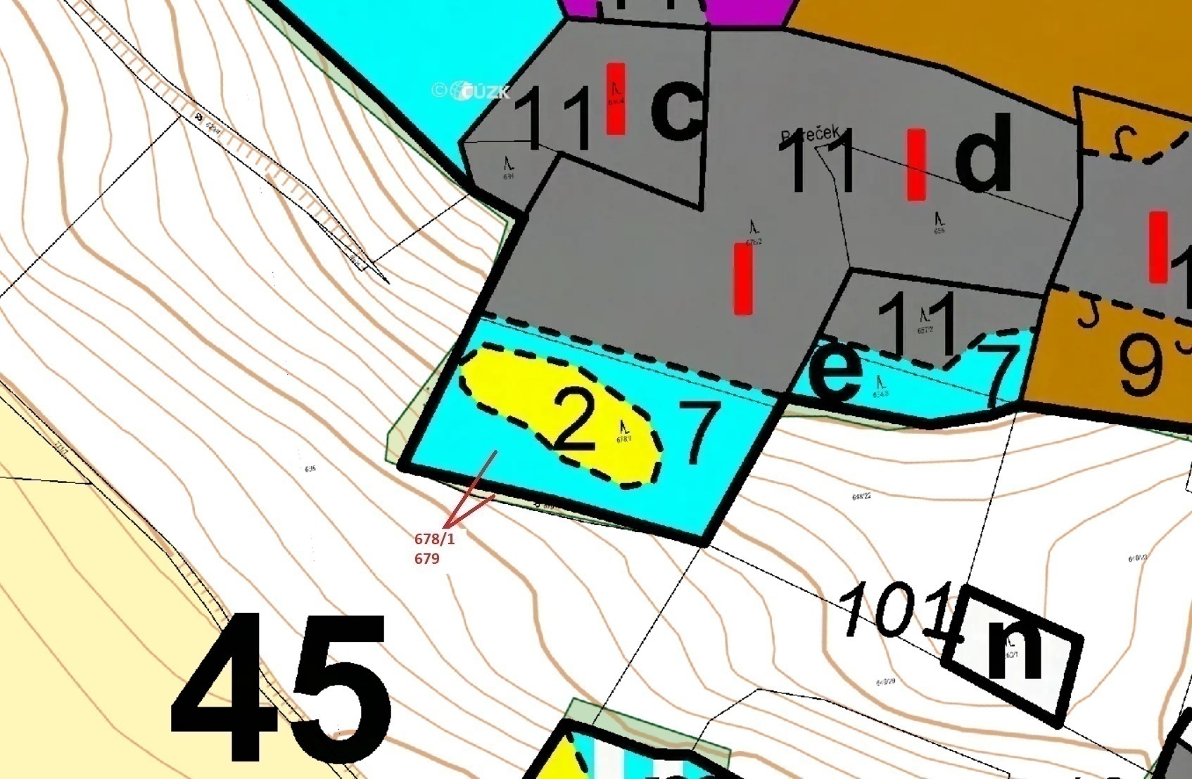 Lesní pozemek a ostatní plocha o výměře 4 717 m2, podíl 1/1, k.ú. Litochovice u Volyně, okres Strako