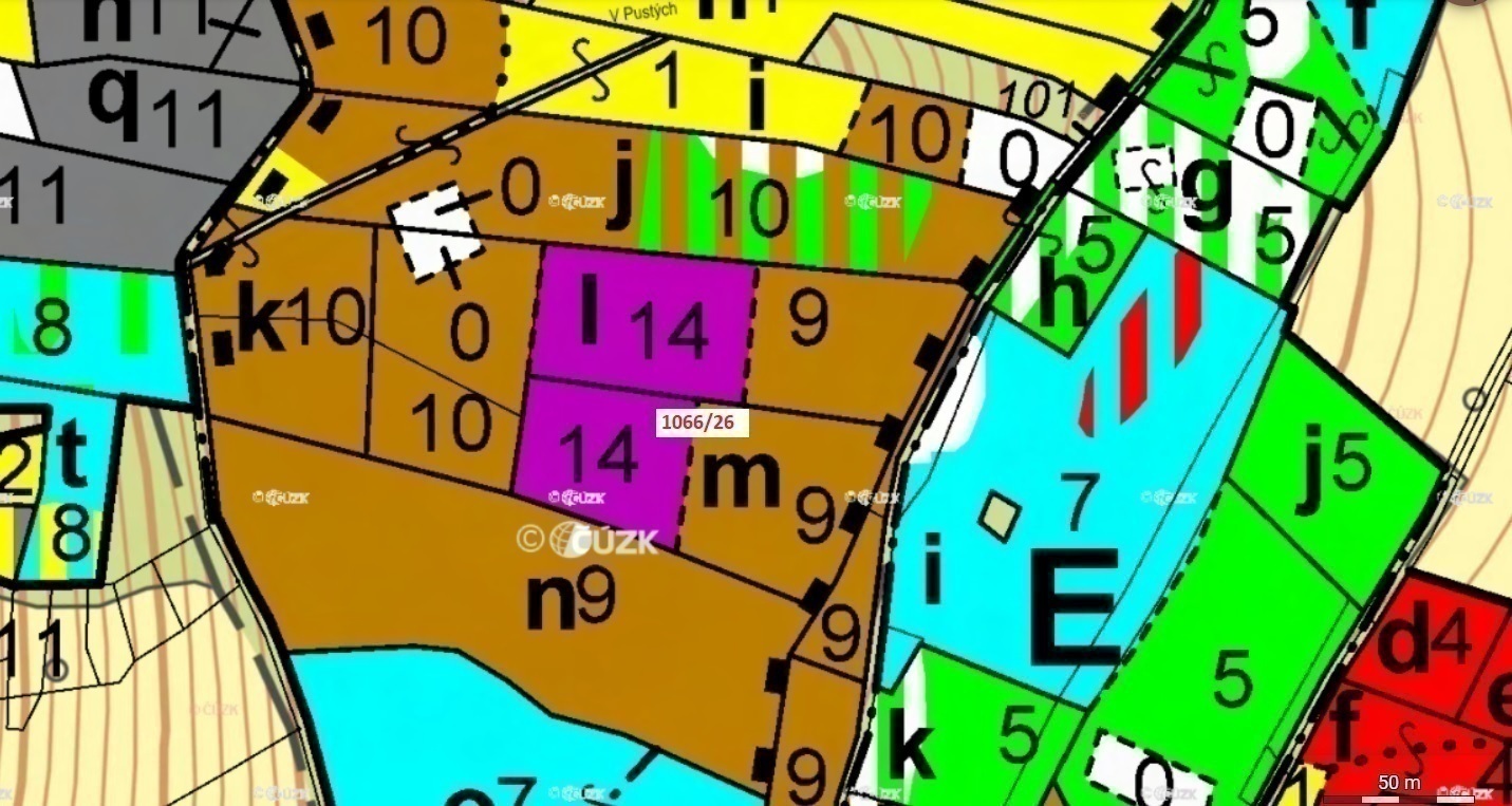 Lesní pozemek o výměře 5 907 m2, podíl 14/15, k.ú. Roztoky u Semil, okres Semily