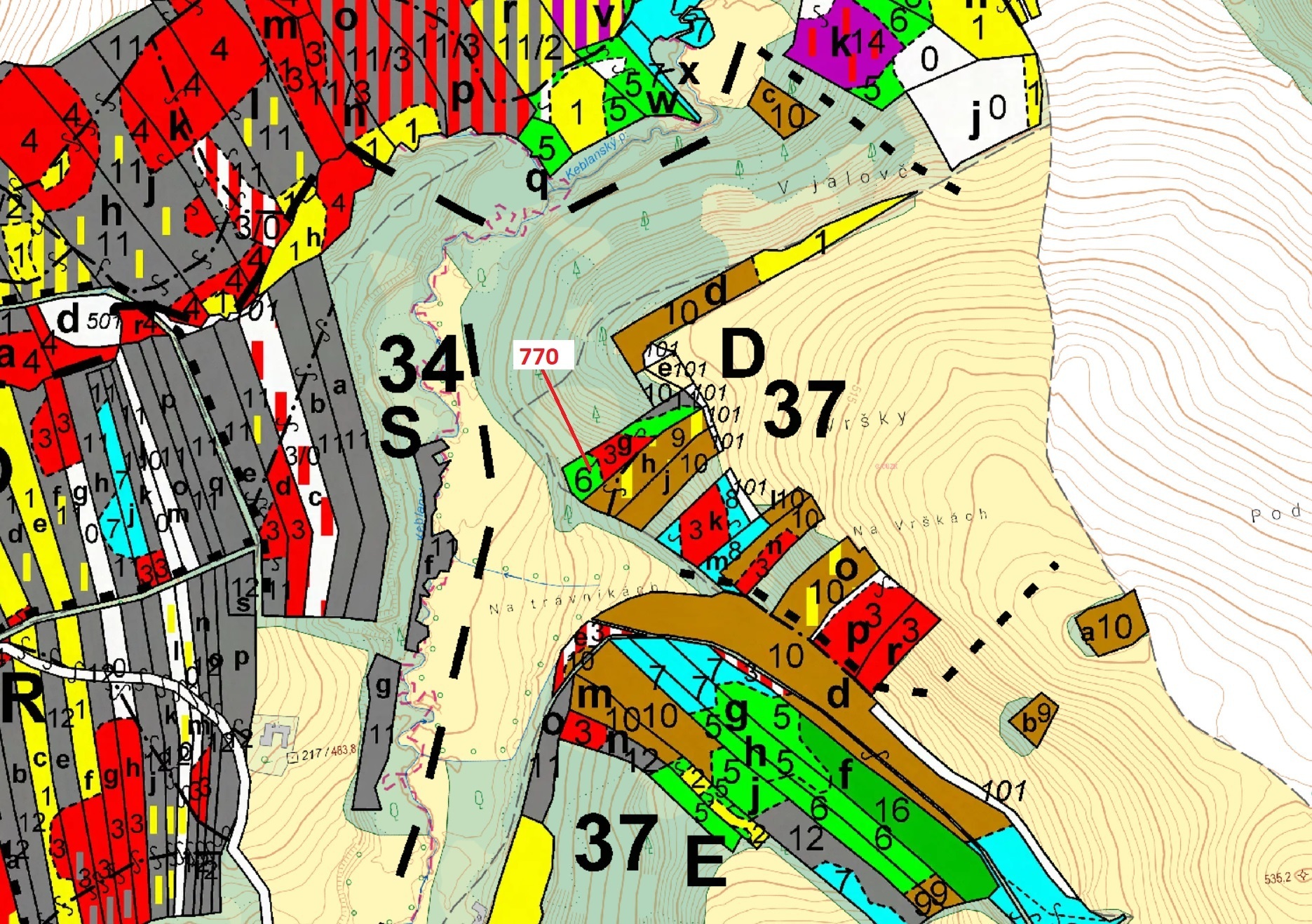 Lesní pozemek o výměře 2930 m2, podíl 1/1, k.ú. Keblany, okres České Budějovice