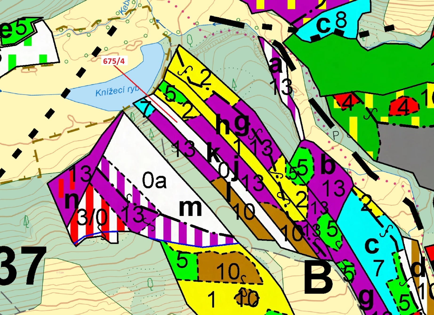 Lesní pozemek o výměře 3209 m2, podíl 1/1, k.ú. Keblany, okres České Budějovice