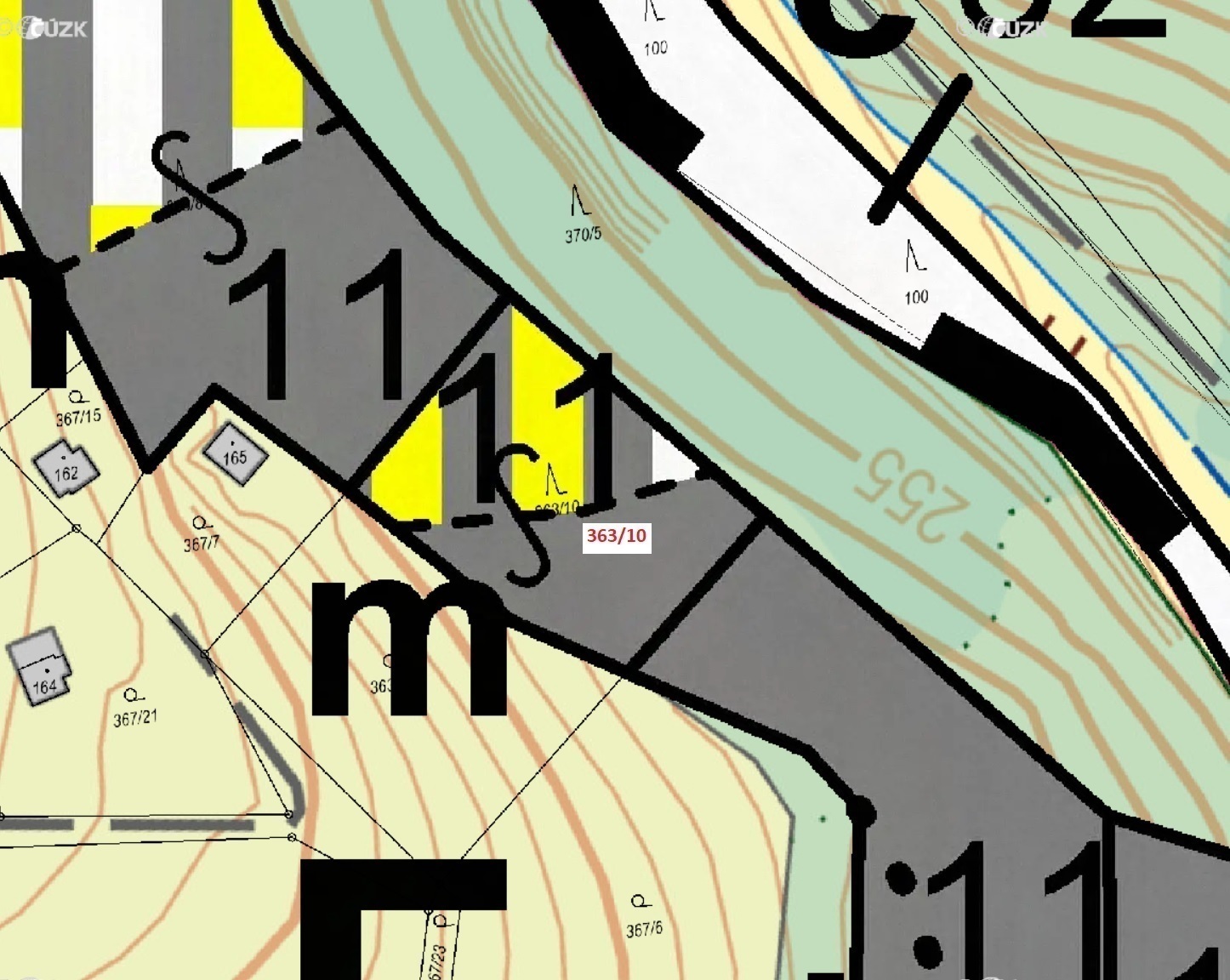 Lesní pozemek o výměře 1 285 m2, podíl 1/1, k.ú. Bojanovice, okres Praha-západ