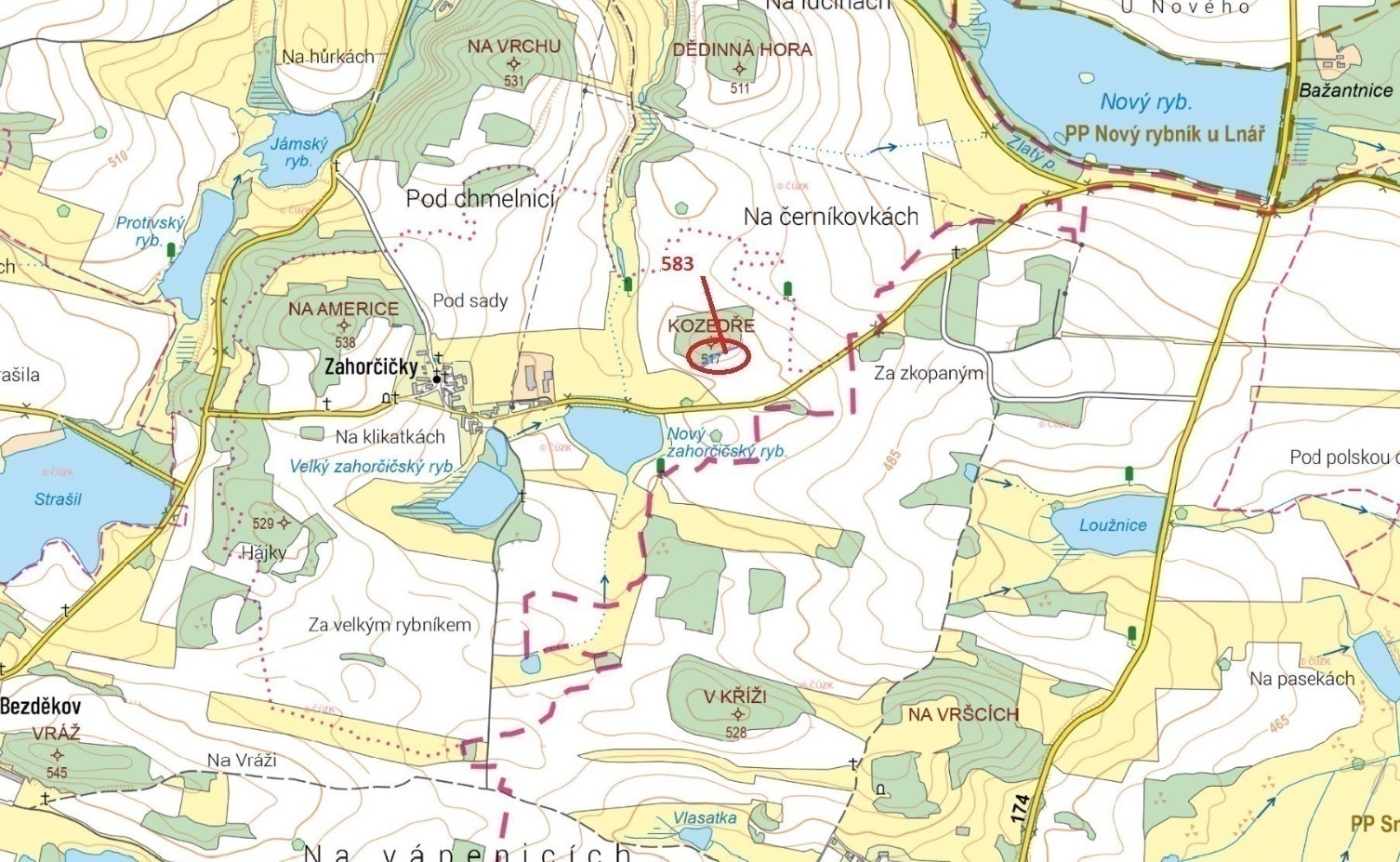 Ostatní plocha o výměře 1 221 m2, podíl 1/1, k.ú. Zahorčičky, okres Plzeň-jih