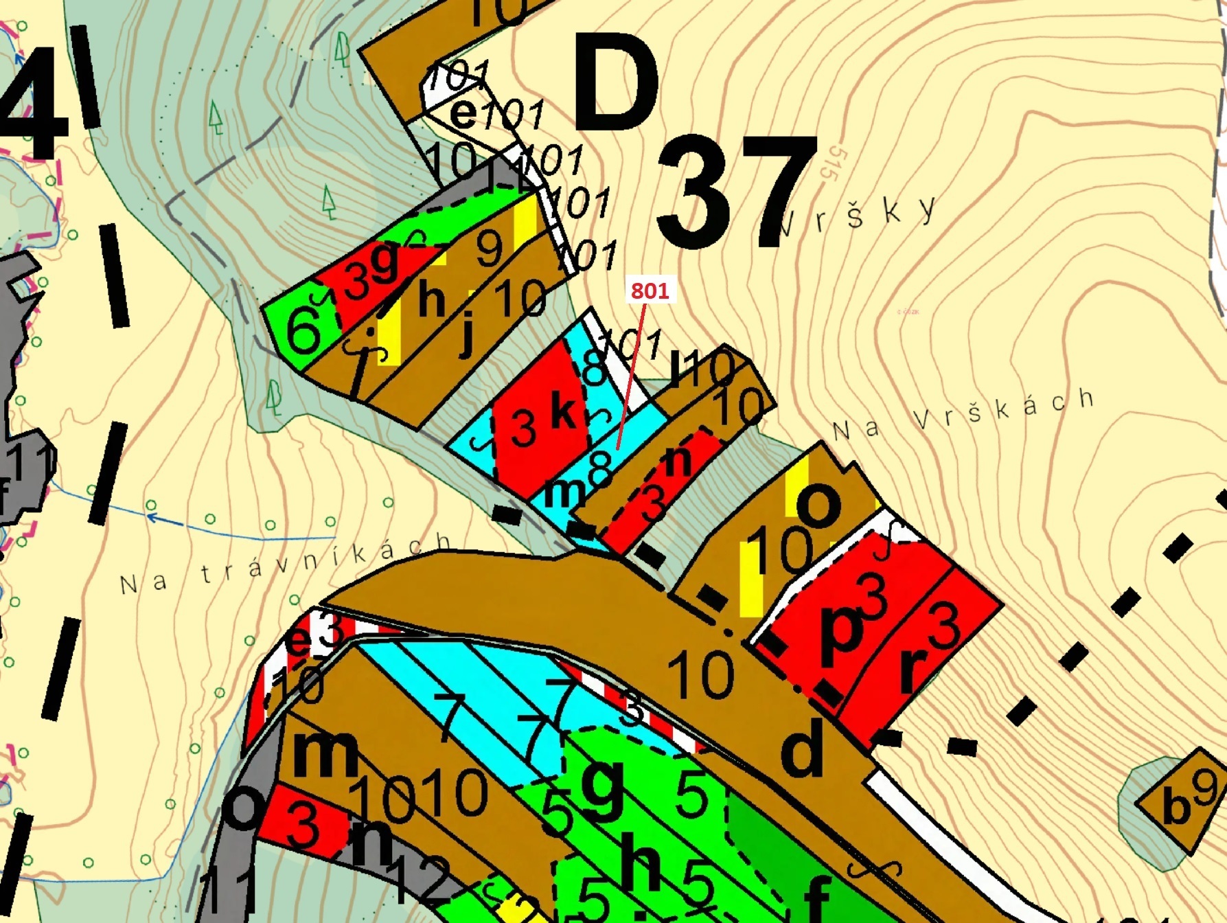 Lesní pozemek o výměře 1038 m2, podíl 1/1, k.ú. Keblany, okres České Budějovice