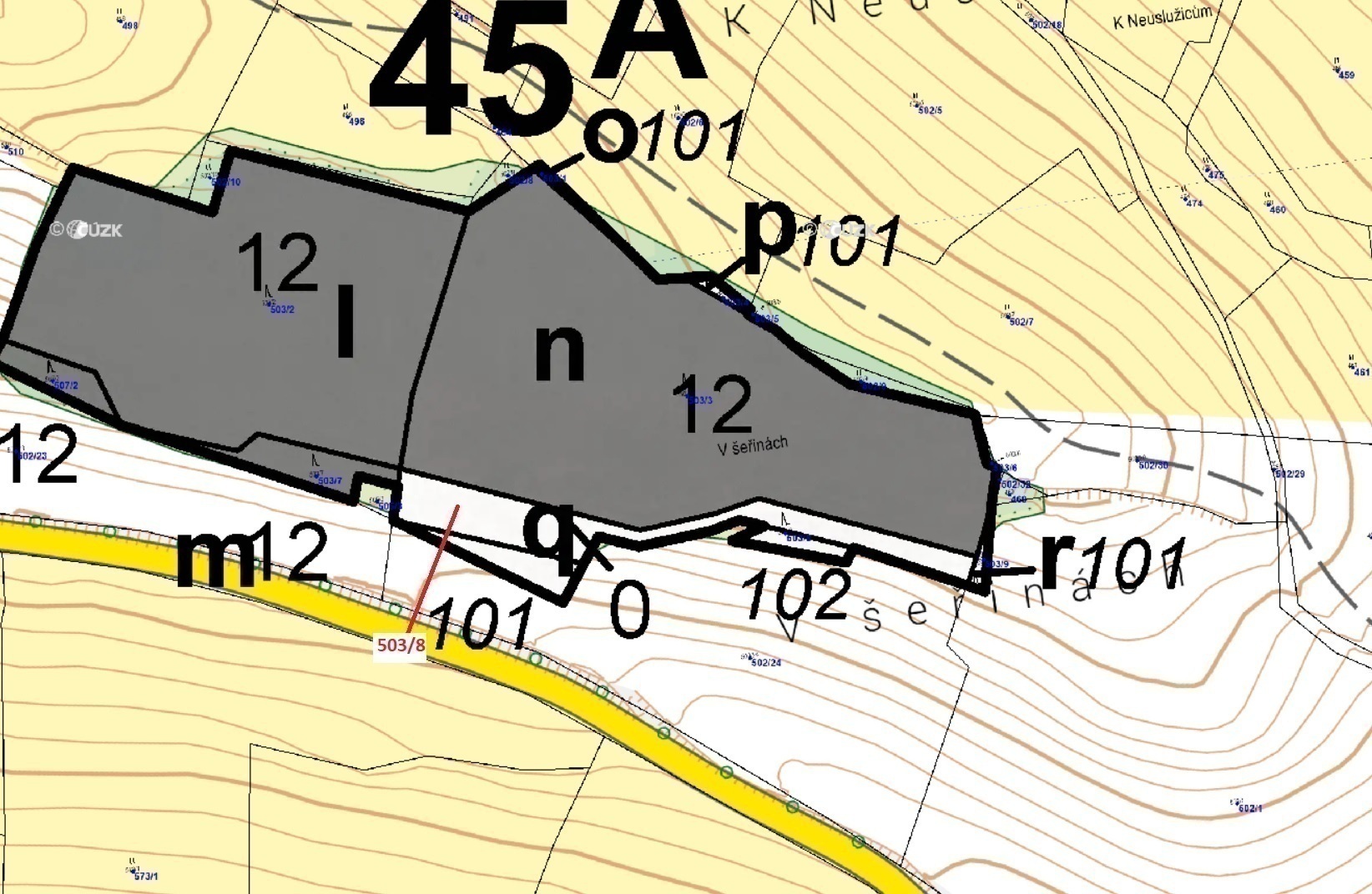 Lesní pozemek o výměře 2 656 m2, podíl 1/1, k.ú. Litochovice u Volyně, okres Strakonice