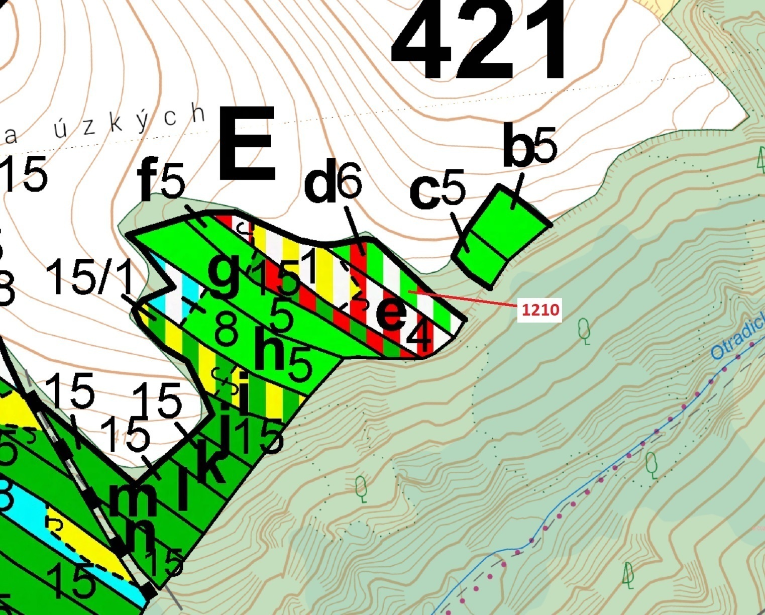 Lesní pozemek o výměře 1128 m2, podíl 1/1, k.ú. Jedov, okres Třebíč