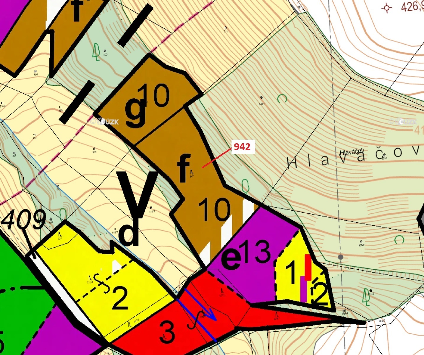 Lesní pozemek o výměře 5 614 m2, podíl 1/1, k.ú. Doubravník, okres Brno-venkov