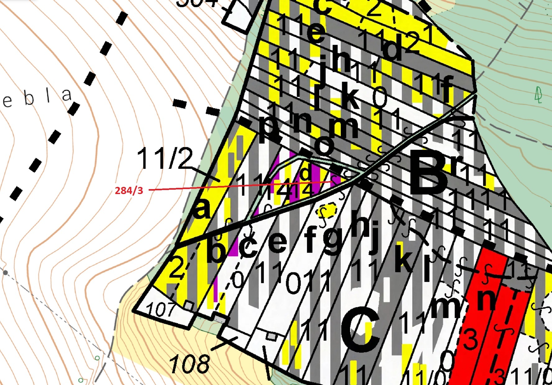 Lesní pozemek o výměře 245 m2, podíl 1/1, k.ú. Lesní Hluboké, okres Brno-venkov