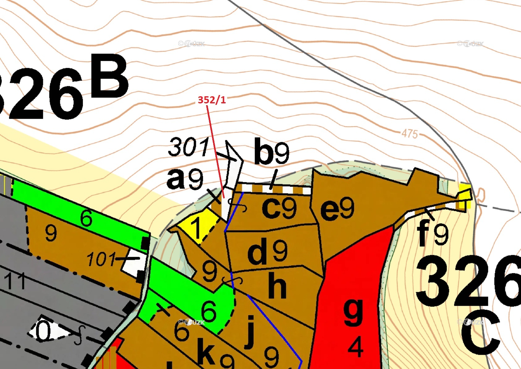 Lesní pozemek o výměře 755 m2, podíl 1/1, k.ú. Žerůtky, okres Blansko