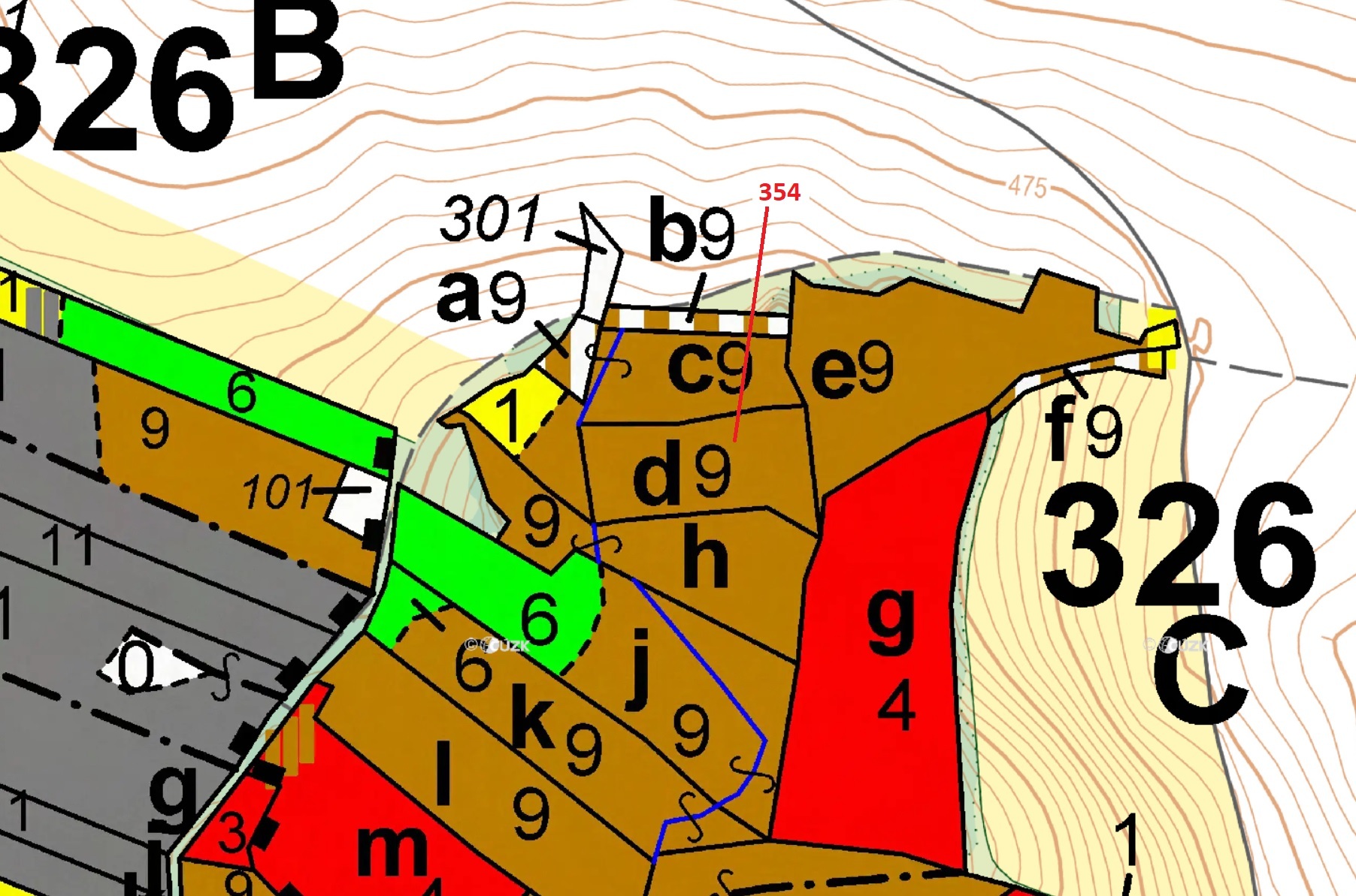 Lesní pozemek o výměře 3021 m2, podíl 1/1, k.ú. Žerůtky, okres Blansko