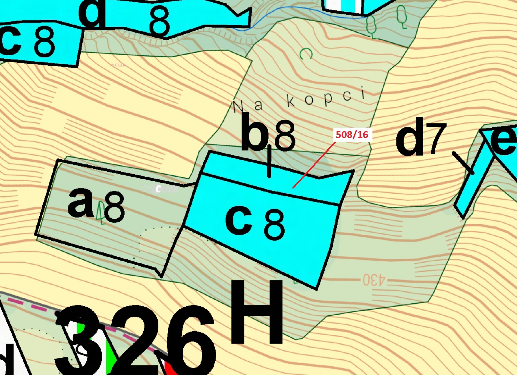 Lesní pozemek o výměře 1406 m2, podíl 1/1, k.ú. Žerůtky, okres Blansko