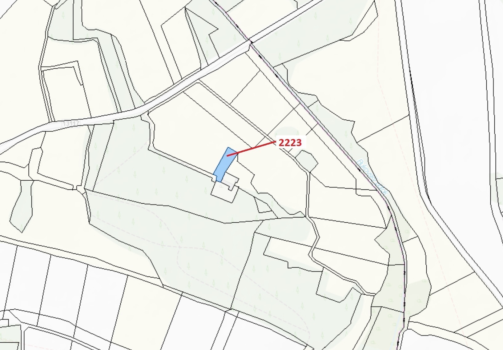 Trvalý travní porost o výměře 1028 m2, podíl 1/1, k.ú. Dudín, okres Jihlava