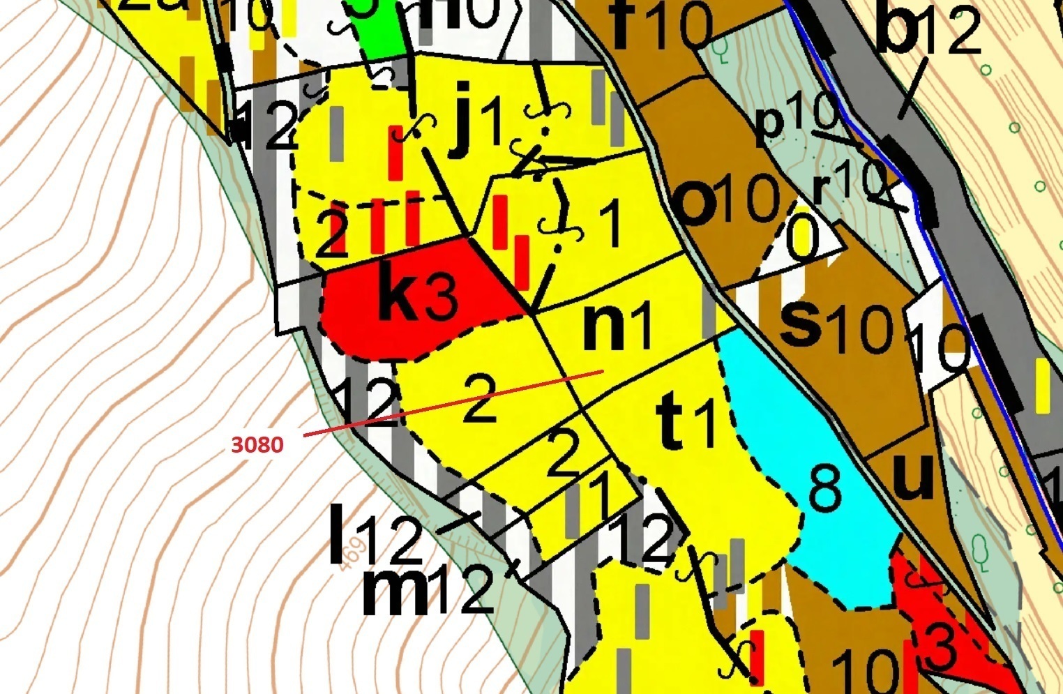 Lesní pozemek o výměře 2540 m2, podíl 1/1, k.ú. Benešov u Semil, okres Semily
