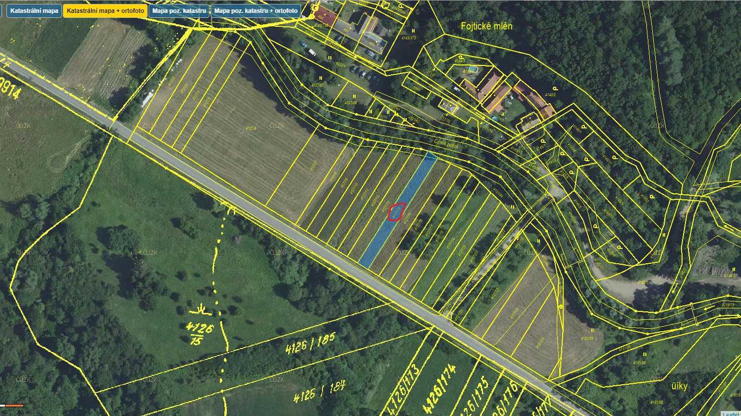 Pozemky o velikosti 6527,5 m2, Nová Lhota, podíl 1/4