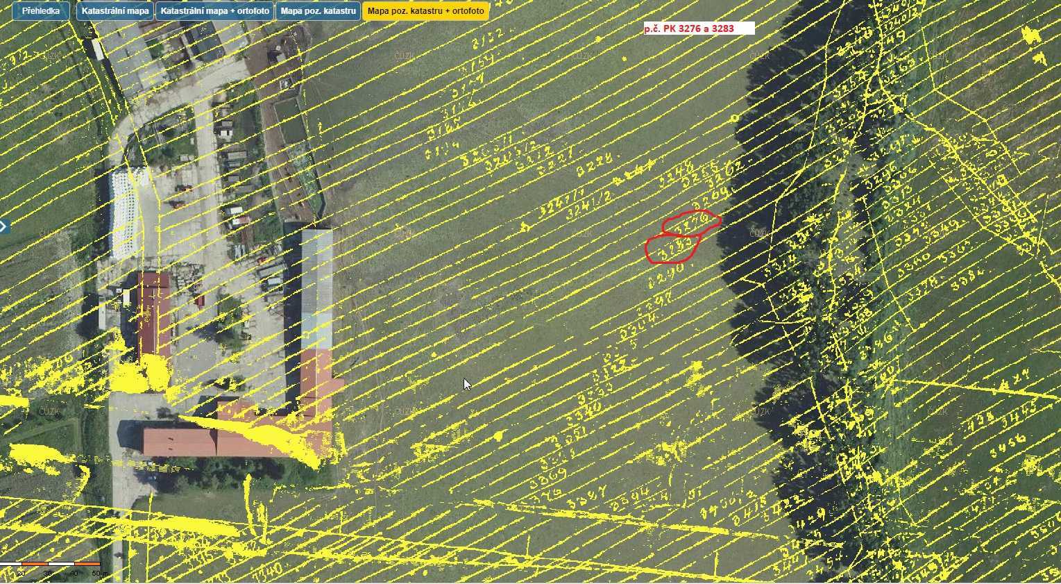 Pozemky o velikosti 6527,5 m2, Nová Lhota, podíl 1/4