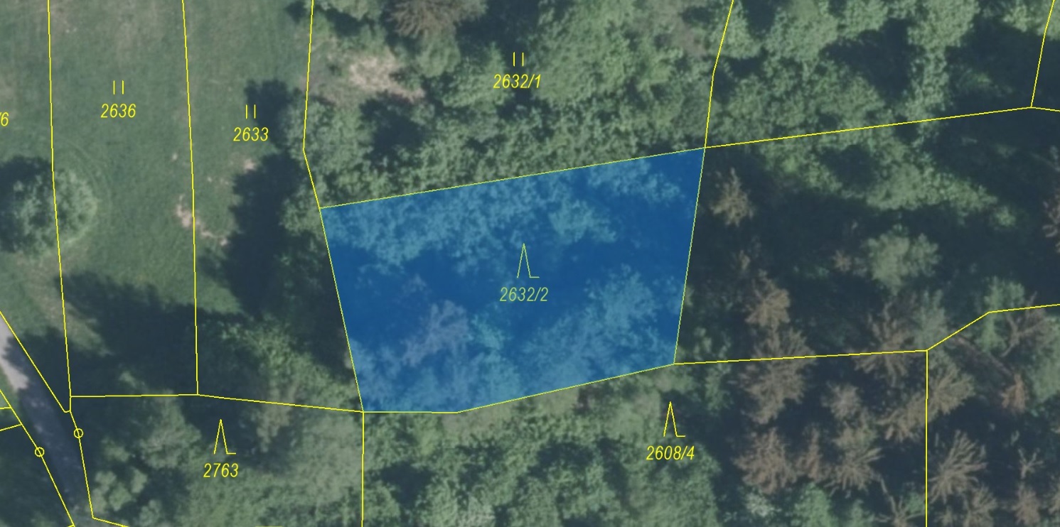Lesní pozemek o výměře 1051 m2, podíl 1/1, katastrální území Zděchov, obec Zděchov, obec s rozšířeno