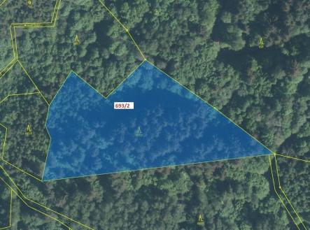 Prodej - pozemek, les, 7 364 m²