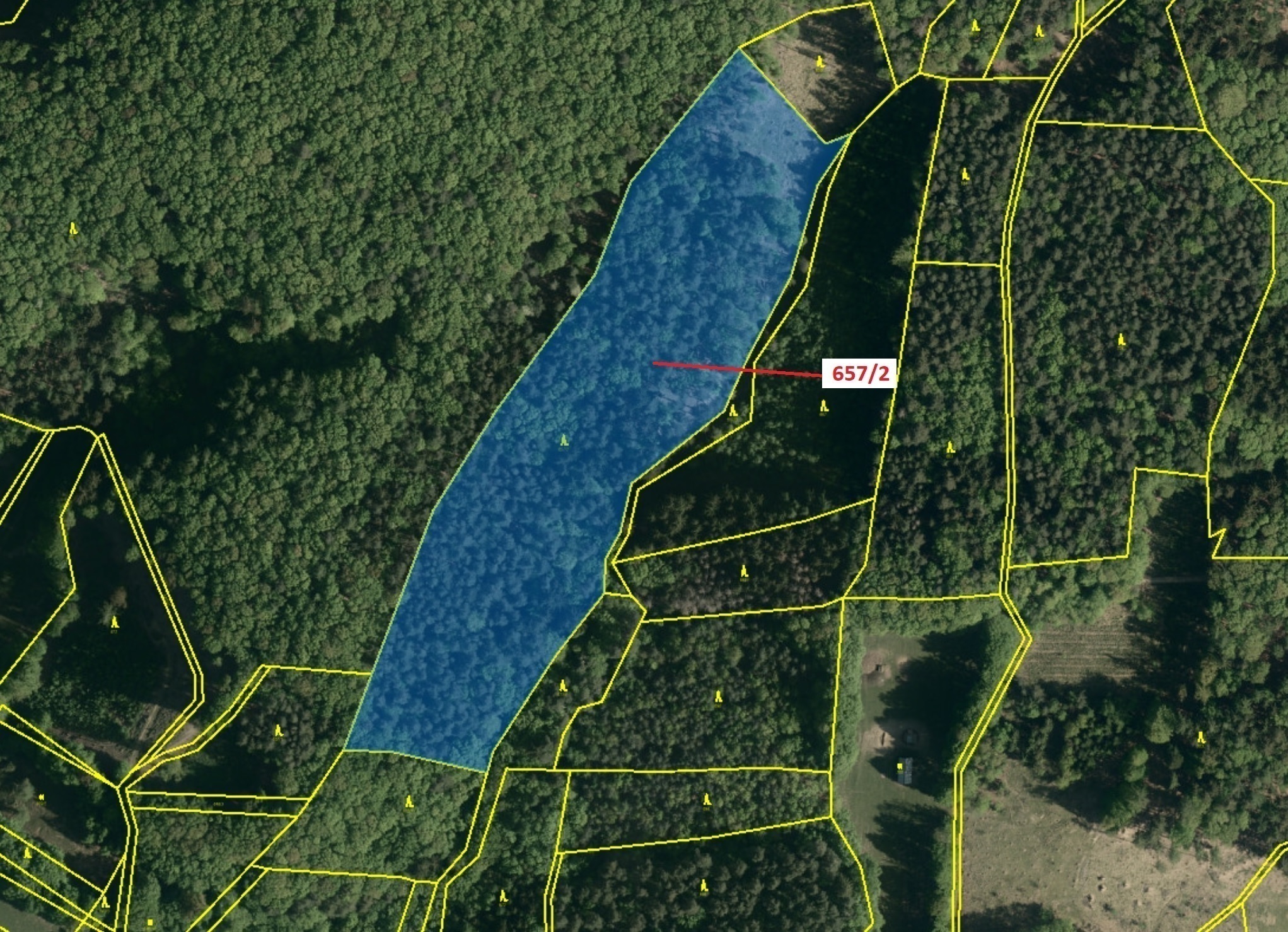 Lesní pozemek o výměře 22 874 m2, podíl 1/1, katastrální území Neubuz, obec Neubuz, obec s rozšířeno