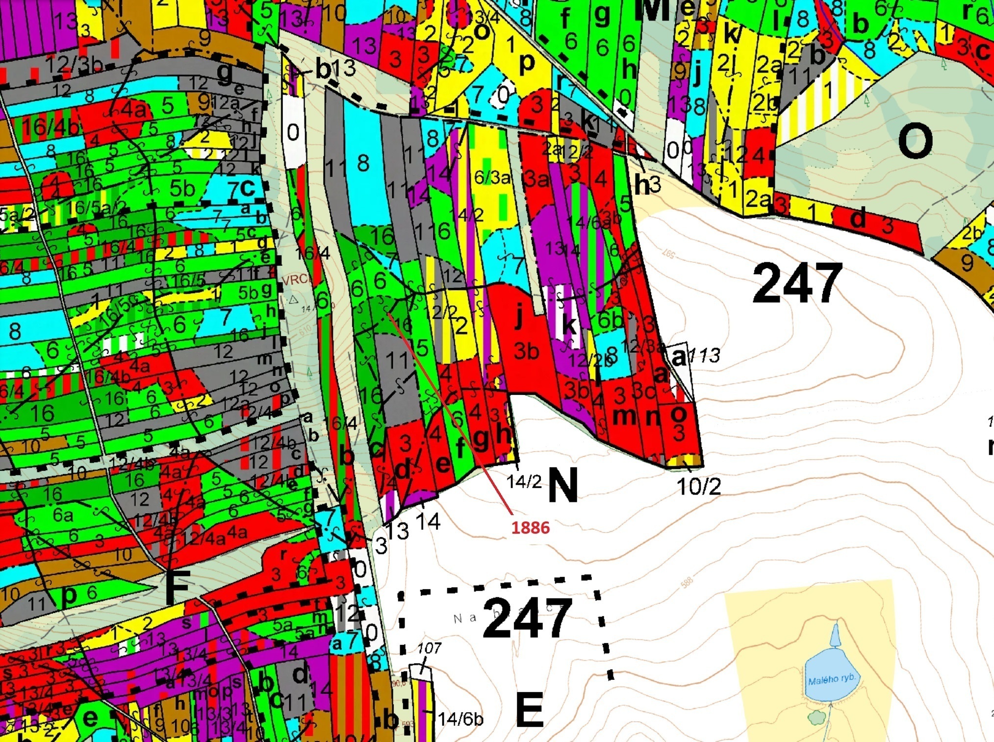 Lesní pozemek o výměře 19 314 m2, podíl 1/1, katastrální území Štítné, obec Žirovnice, obec s rozšíř