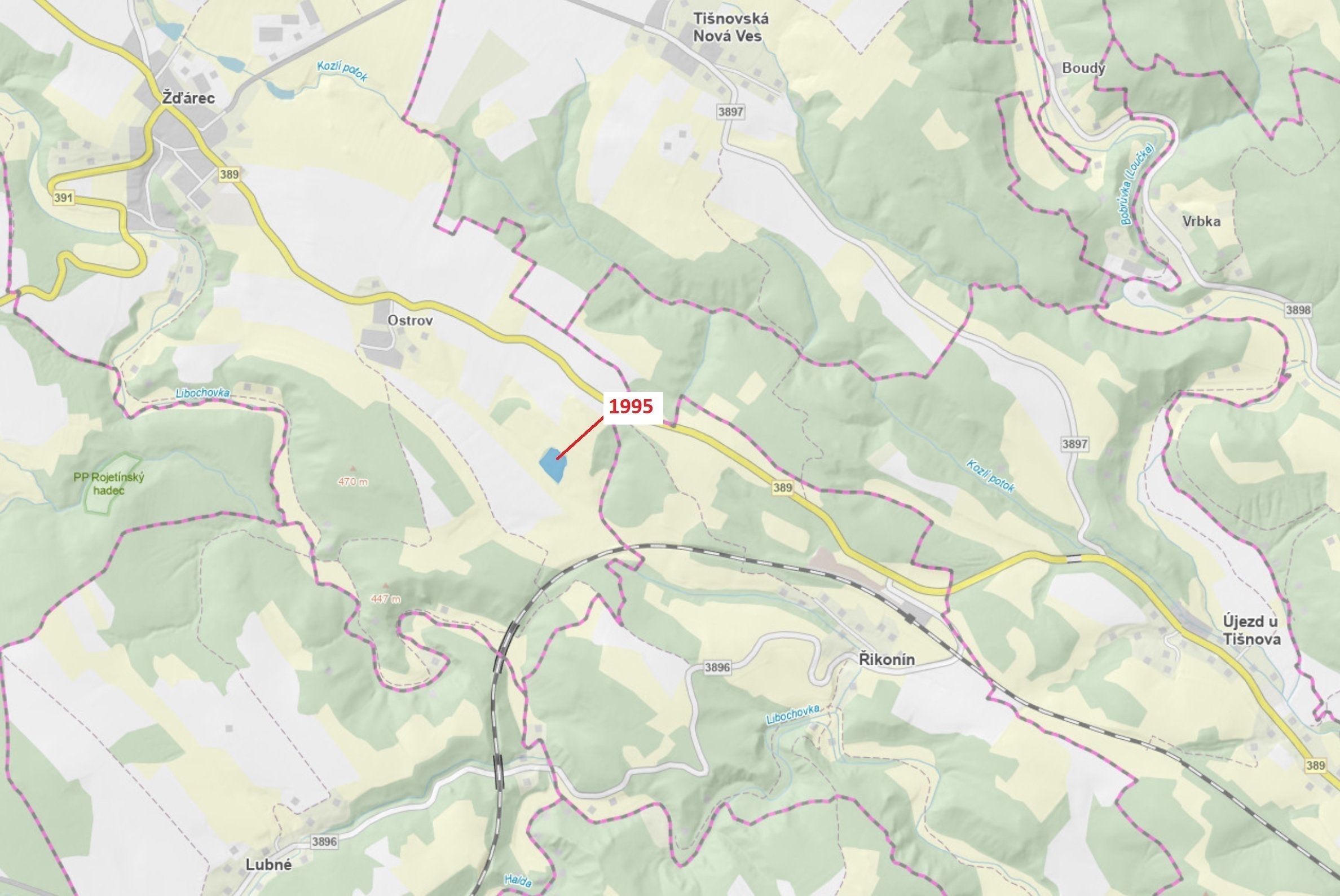 Lesní pozemek o výměře 7766 m2, podíl 1/1, katastrální území Žďárec, obec Žďárec, obec s rozšířenou 