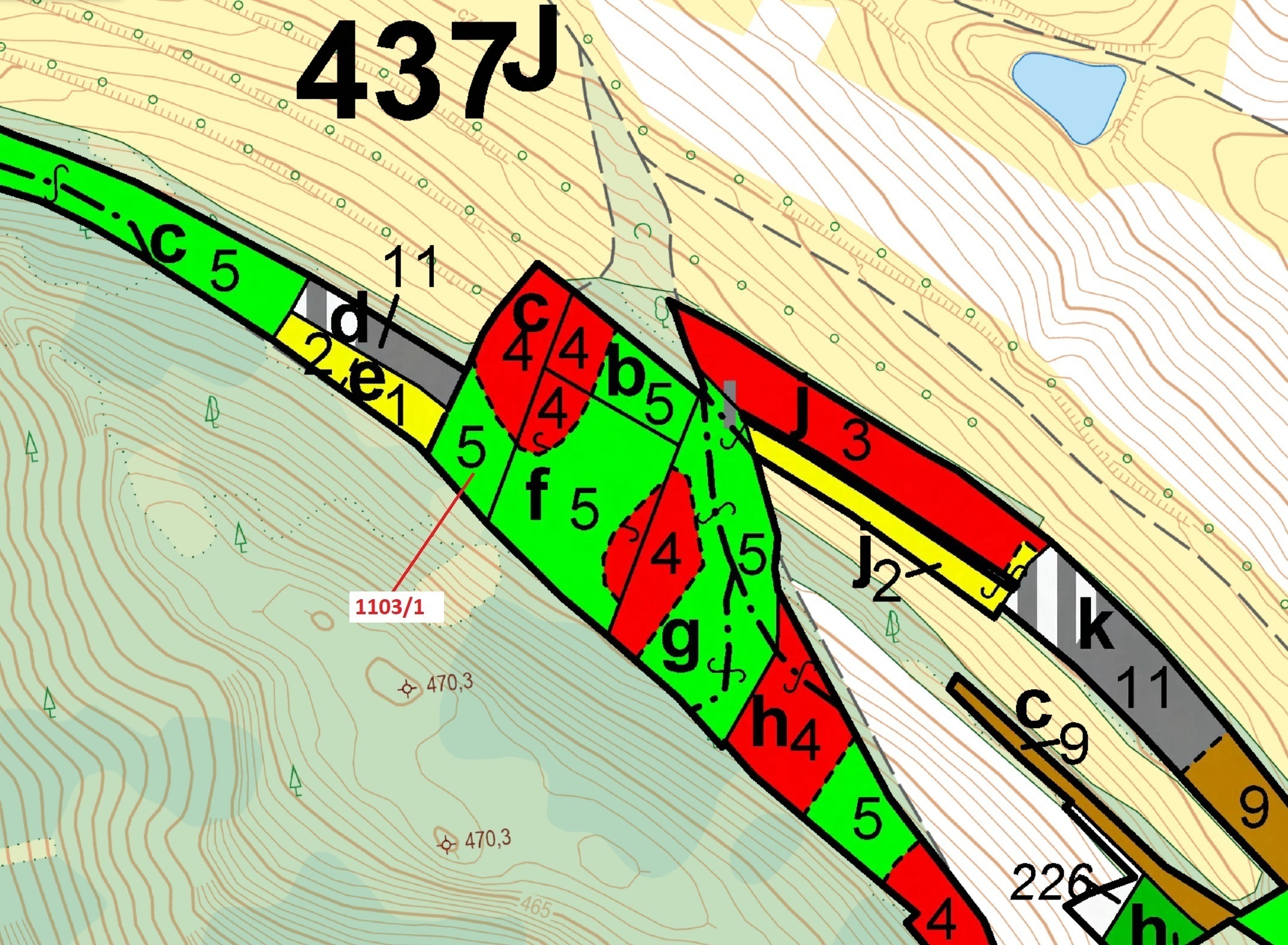 Lesní pozemek o výměře 3474 m2, podíl 1/1, katastrální území Žďárec, obec Žďárec, obec s rozšířenou 