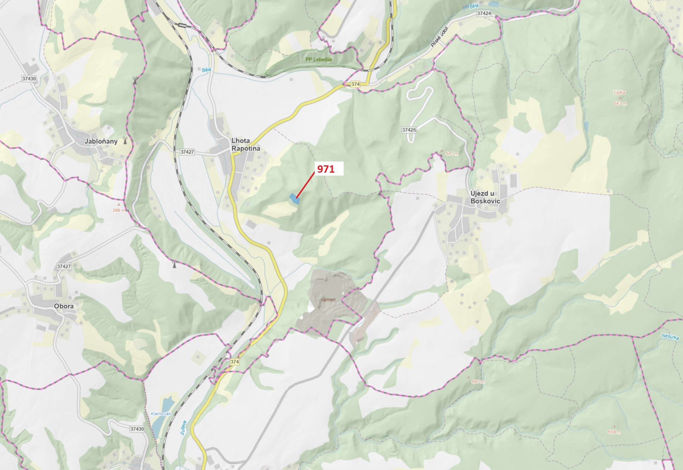 Lesní pozemek o výměře 4 308 m2, podíl 1/1, katastrální území Lhota Rapotina, obec Lhota Rapotina, o