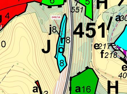 Prodej - pozemek, les, 802 m²
