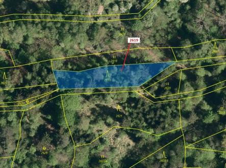 Prodej - pozemek, les, 867 m²