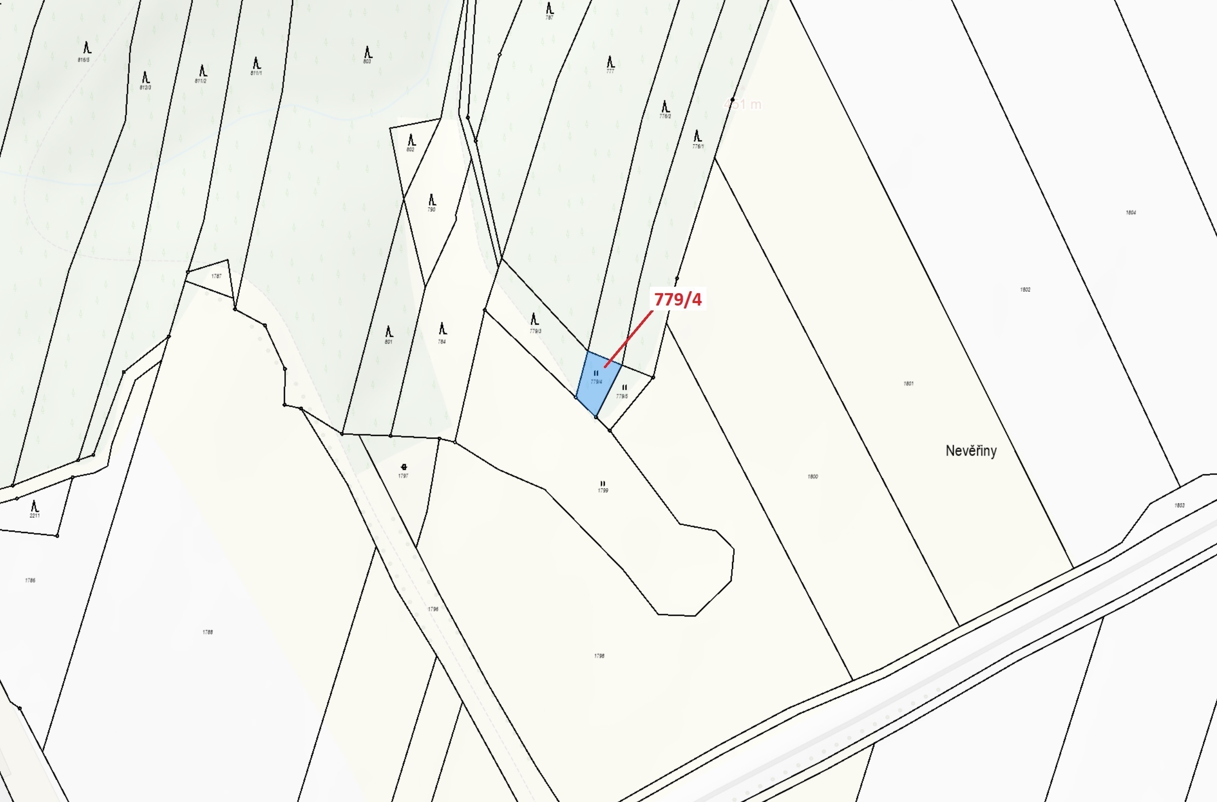 Trvalý travní porost o výměře 225 m2, podíl 1/1, katastrální území Žďárec, obec Žďárec, obec s rozší