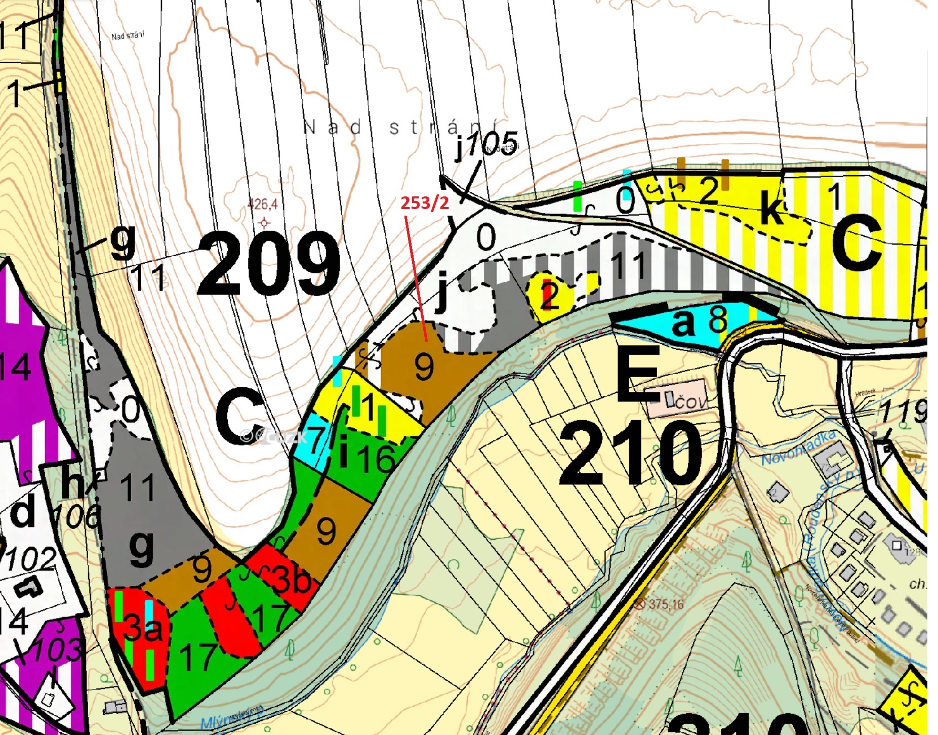 Lesní pozemek o výměře 7263 m2, podíl 1/1, katastrální území Mokrá Lhota, obec Nové Hrady, obec s ro