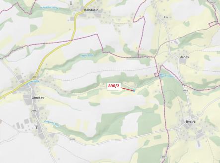 Prodej - pozemek, les, 978 m²