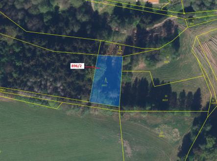 Prodej - pozemek, les, 978 m²